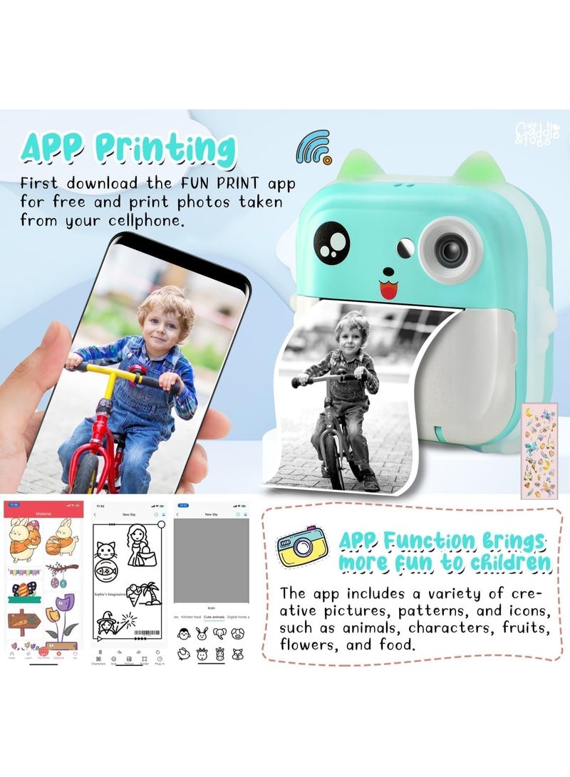 Instant Print Camera for Kids - 1080P HD, 48MP, 32G Card, Bluetooth, Free App, Fun Filters, Gift for Boys and Girls - Image 5
